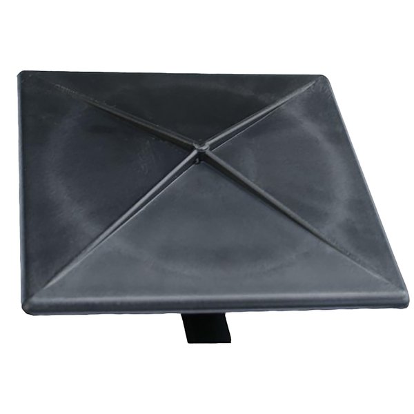 5" Square Light Pole Top Cap- Black Plastic