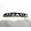 Small dark metal and rhinestone hair clip clamp barrette