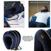 Dr Fix Cervical Neck Traction Device for Instant Neck Pain Relief at Home | Elastic Band (Dark Blue, 17-20)