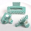 Checkered Hair Claw Clips,Pack of 3,Vintage Green/White Checkered Claw Clips Cellulose Acetate Banana Clips,Nonslip Hair Clamp for Women Girls (Green)