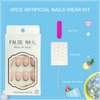 Tyuimhx Silver French Tip Press on Nails Short Oval Fake Nails Silver Line False Nails Full Cover Stick on Nails Acrylic Glossy Artificial Nails for Women Glue on Nails 24Pcs