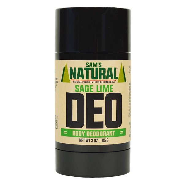 Sam’s Natural Deodorant - Sage Lime - Aluminum Free DEO - No phthalates, parabens, sulfates, or dyes - Made in New Hampshire - For Men, Women, Unisex - Vegan, Cruelty Free - 3 oz