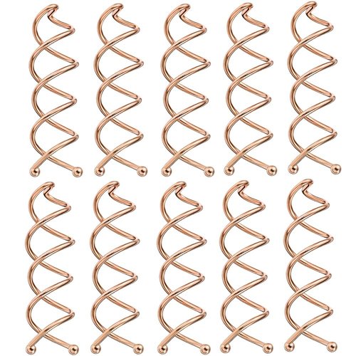 Spiral Bobby Pins 10 Pack Spin Pins, Spiral Hair Clip Spin Clip Bun Stick Pick for DIY Hair Style, Messy Bun Tool, Perfect Small Bun Bobbypins Bobbie Fashion (Rose Gold)