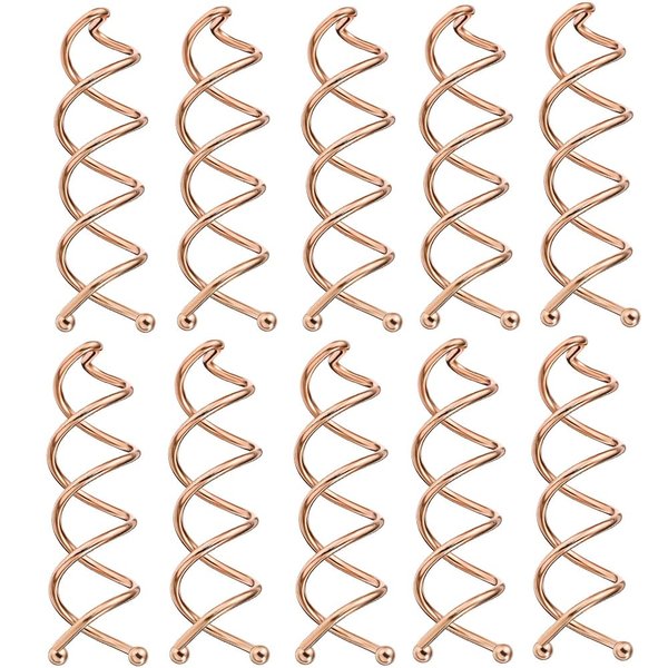 Spiral Bobby Pins 10 Pack Spin Pins, Spiral Hair Clip Spin Clip Bun Stick Pick for DIY Hair Style, Messy Bun Tool, Perfect Small Bun Bobbypins Bobbie Fashion (Rose Gold)
