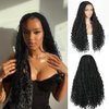 Liyouda Braided Lace Front Wigs HD Full Lace Front Braided Wigs for Black Women 100% Handmade Bohemian Box Braids Wig Double Lace Braid Wig Synthetic Knotless Box Braided Wig with Curly Ends