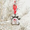 Pearhead Christmas Pet Pawprint Photo Ornament, Dog or Cat Christmas Tree Ornament, Pet Memorial Keepsake Picture Frame, Classic Holiday Home Decor, Pet Owner Gift Ideas, Silver Metal