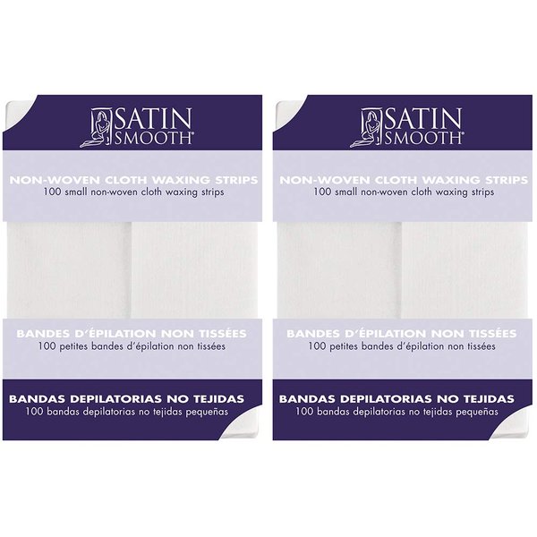 Satin Smooth Small Non-Woven Cloth Waxing Strips 100 ct x 2 packs
