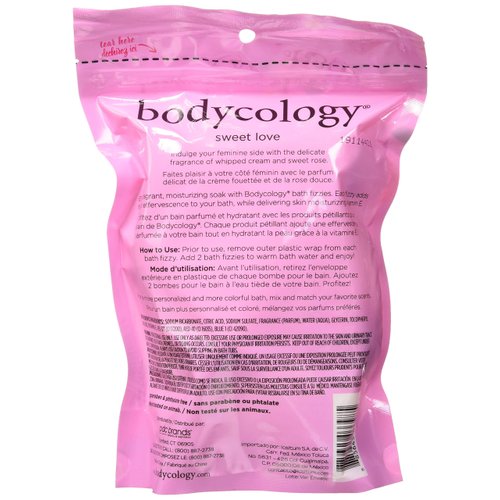 Bodycology Sweet Love Bath Soak Fizzies Bombs 8-2.1 Oz Balls