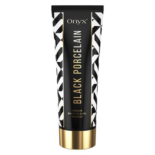 Onyx Black Porcelain White Tanning Lotion for Tanning Beds & Tan Accelerator for Outdoor Sun - White-To-Dark Bronzer - No-Stains & No-Streaks - Gradual Bronzing - Dark Tan Results - Tattoo Color Protection - Anti-Aging & Anti-Wrinkle