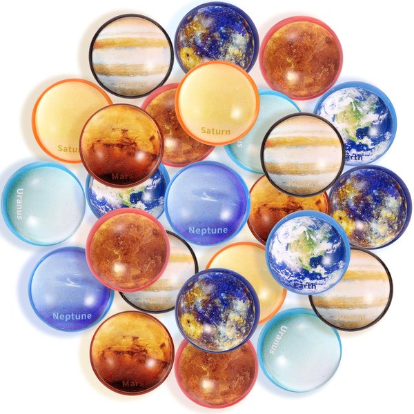 Tivcck 24 Pcs Bouncy Balls,Small Bouncing Balls,Space Solar System Planet Theme Bouncy Balls,32mm Rubber Balls for Kids Party Favors Prizes Birthday Gift Bag Filling(Planet Bouncy Balls)