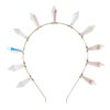 Formery Spiked Halo Crown Headpiece Gold Clear AB Crystal Prism Tiara Headband Handmade Hair Accessories for Women and Girls