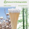 400 Count Bamboo Cotton Swabs, 6-Inch Length for Precise Application, Lint-Free Tips, Reusable Storage Case, Versatile for Makeup, Power Beauty, Electronics, Gun Cleaning, Travel Storage (Round Tips)