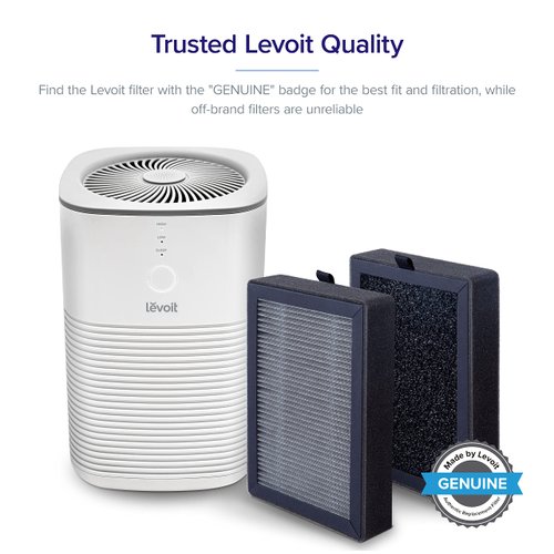 LEVOIT LV-H128 Air Purifier Replacement, 3-in-1 Pre-Filter, Capture Dust Smoke Pollen, Activated Carbon, 3-Stage Filtration System, 2 Piece Set, LV-H128-RF, 1 Pack