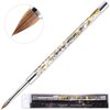 PANA 3D Kolinsky Nail Art Brush - Gold Glitter Handle, Size 4 - Acrylic Nail Art Sculpture Brush for Manicures Pedicure Salon Professional or Beginner