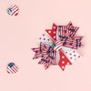 2PCS Independence Day Hair Bows Clips Patriotic Star Hairpin with Heart Grosgrain Ribbon Bowknot Boutique Alligator Hair Clips 4th of July Headwear Accessories for Kids Girls Women(Style A)