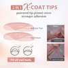 BTArtbox Almond Nail Tips Short - Soft Gel Press on Nails Short Natural XCOATTIPS with Tip Primer Cover, Stronger Adhesion Soak Off Almond Fake Nails for Easy DIY Nail Art