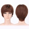 HSPJHTM Short Brown Wig, Short Wigs for Women,Cut Wig with Bangs Hair Wigs Natural Straight Layered Hairstyles for Daily Wear Wig(Free Wig Cap)