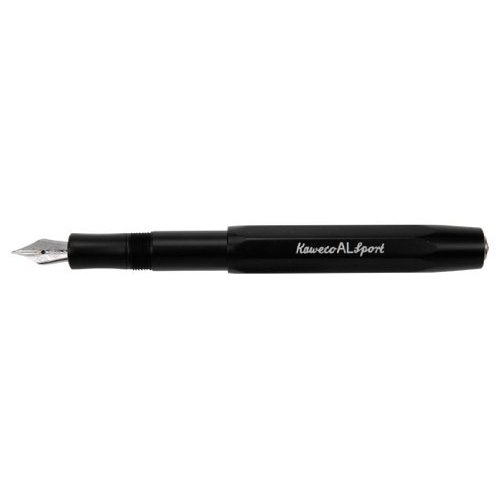 Kaweco AL Sport Black Fine Point Fountain Pen - KWAF-BK-F