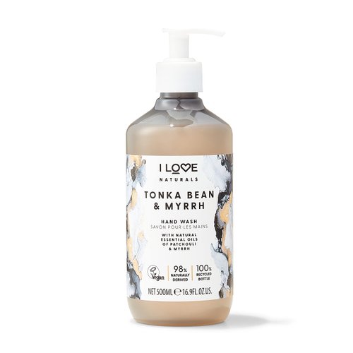 I Love Naturals Tonka Bean and Myrrh Hand Wash - Hydrating Hand Soap with Essential Oils - Skin-Smoothing Formula - Plant-Based Cleansers - 16.9 oz