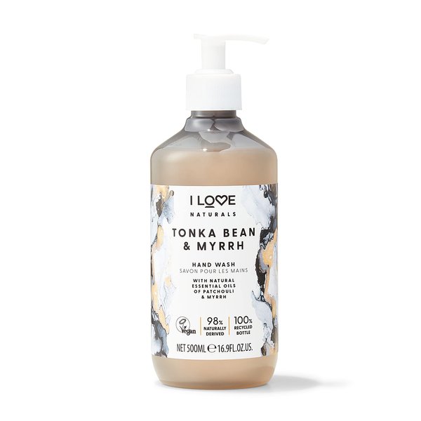 I Love Naturals Tonka Bean and Myrrh Hand Wash - Hydrating Hand Soap with Essential Oils - Skin-Smoothing Formula - Plant-Based Cleansers - 16.9 oz