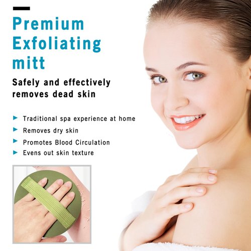 ACDOLF Premium Exfoliating Gloves – Colorful 2-Pack Body Scrubber and Dead Skin Remover – Reusable, Quick-Dry, Gentle – Perfect for Shower and Bath