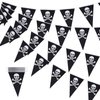 45Pcs Pirate Banner, Pirate Theme Party Decorations Supplies, Skull Pirate Flag Triangle Flag for Pirate Party Birthday Party and halloween Decoration