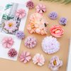 Atoden Purple Flower Hair Clips Hawaiian Realistic Bohemian Flower Hair Clips 16 Pcs Hawaii Boho Clips Artificial Rose Tropical Floral Hair Barrettes Wedding Bridal Hair Accessories for Women Girls