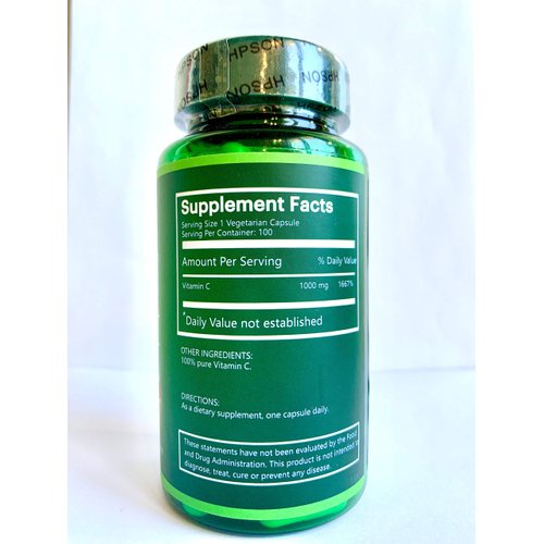 Na'trition Vitamin C 1000 mg Vagan Capsules - Citrus(50-90 days supply), Immune Support Supplement and High in Antioxidants. Made in USA