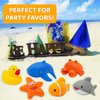 Kiddie Play Animal Bath Toys 6 Pcs Rubber Squeaky Floating Sea Creatures, Fun Bath Time Set for Toddlers & Kids, Includes Duck, Crab, Shark, Fish, Whale, and Starfish