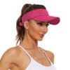 Komorebi Hot Pink Visor Sun Visors for Women Sun Visor Hats with UV Protection Adjustable Tennis Visor Sun Running Hats Hot Pink One Size