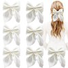 PQKZLDP 8pcs White Solid Hair Bow Clips Alligator Ponytail Clips Duckbill Barrettes Hair Accessories for Women-Girls-Toddlers Kids (PQ225)
