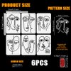 FINGERINSPIRE 6 Pcs Abstract Human Face Stencil with a 16cm Paint Brush, 11.7x8.3inch Portrait Face Pattern Stencils Reusable Plastic Template for Painting on Wall Wood Furniture Fabric