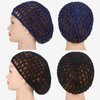 9 Pieces Mesh Crochet Hair Net Rayon Knit Snood Hat Thick Short Women Hairnet Snoods Cover Ornament for Sleeping (Black, Green, Khaki, Rose Red, Light Brown, Pink, Purple, Orange, Navy Blue)