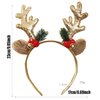 Reindeer Antlers Headband Christmas Hairbands With Gold Glitter Mushroom Bell Designs Christmas Antler Hair Bands Christmas Cute Deer Ear Hair Hoop for Women Girls Party Supplies Hair Accessories