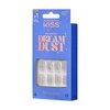 KISS Gel Fantasy Dreamdust, Press-On Nails, Nail glue included, Mood Dust', Light White, Short Size, Coffin Shape, Includes 28 Nails, 2G Glue, 1 Manicure Stick, 1 Mini File