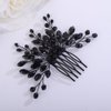 Teyglen Bridal Crystal Hair Comb Black Rhinestone Pearl Wedding Hair Comb Hair Accessories for Bride Wedding Headpiece Boho Crystal Hair Piece for Women Girls (Black)
