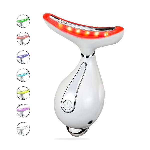 IOBTY 10-in-1 Face Massager Tool with Heat for Women,Electric Facial Neck Eye Lift Massage Kit with 7 Color for Skin Beauty Improve Firm Tightening
