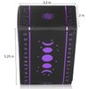 BWTY Best wishes to you Tarot Cards Holder, Leather Tarot Card Case/Box, Suitable for Standard Size Tarot Cards (2.75in x 4.75in)-Moon Phase Design (Purple)