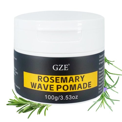 GZE Rosemary Wave Pomade Curl 360 Style Hair Cream, Waves Grease for Men Strong Hold, 360 Wave Training Wave Butter for Layered Waves, Moisture, Control and Silky Shine