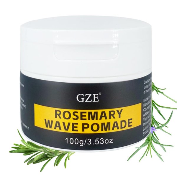 GZE Rosemary Wave Pomade Curl 360 Style Hair Cream, Waves Grease for Men Strong Hold, 360 Wave Training Wave Butter for Layered Waves, Moisture, Control and Silky Shine