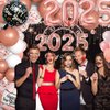 AIBIIN 110 PCS Happy New Year 2025 Decorations Rose Gold New Year Eve Balloon Garland Arch Kit with New Year Backdrop 2025 New Year NYE Balloon Arch Kit Party Decoration Supplies