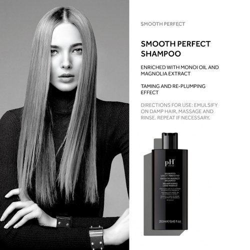 pH Labs Smooth Perfect Anti Frizz Shampoo for Frizzy, Unruly Hair, Enriched with Monoi Oil and Magnolia Extract (8.45 oz)