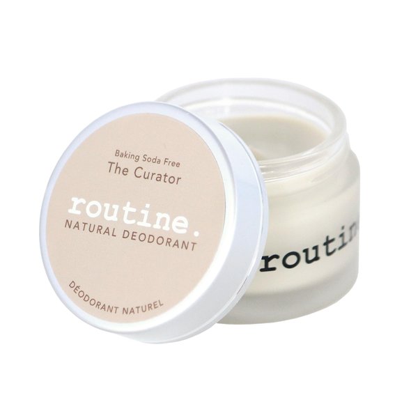 ROUTINE Aluminum Free Natural Deodorant for Women and Men, Antiperspirant Deodorant for Extra Sensitive Skin 58g Eucalyptus, Cocoa & Rose Geranium (The Curator No Baking Soda Jar)