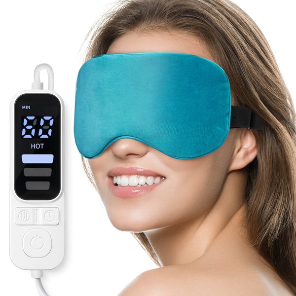 Ezona USB Electric Heated Eye Mask for Dry Eyes, Blepharitis, Migraine - With Temperature and Timer Controls