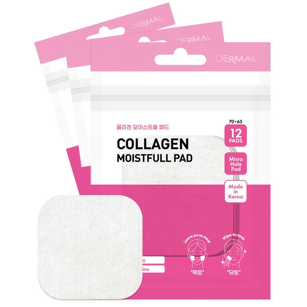DERMAL Ice Cooling Toner Pad - Korean Soothing & Hydrating Toner Pads with Aloe Vera - After Suncare, Sunburn Relief, Redness Relief - Vegan Square Pads - Travel Kit 12 Pads, 3 Pack (Total 36 Pads)