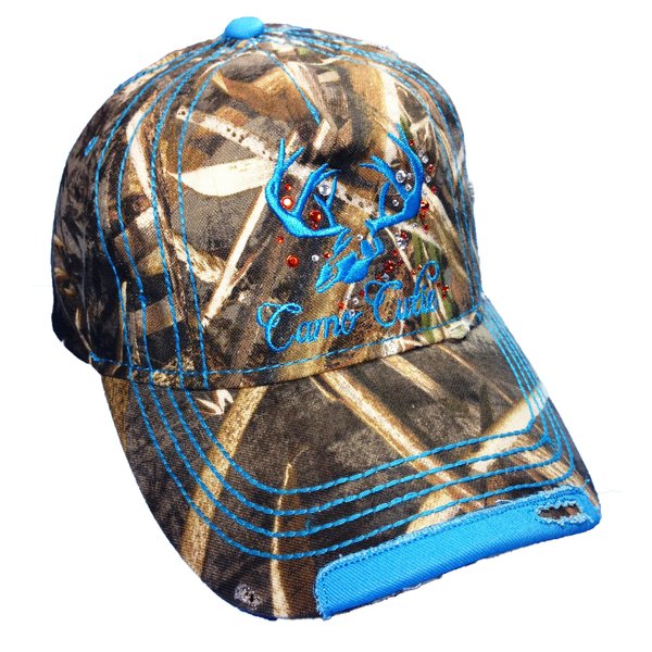 Womens Realtree Camo Cap with Blue Camo Cutie Cap