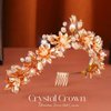 Brishow Gold Flower Wedding Crown Greek Queen Headpiece Festival Bridal Tiara Hair Accessories for Women