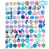 100 PCS Sea Shell Mermaid Birthday Party Decorations Favors Supplies Beach Ocean Seashells Decor Temporary Tattoos Stickers for Girls Boys Cute Gifts School Prizes Rewards