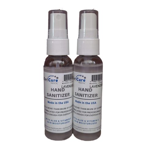 2 PACK Moisturizing Lavender and Mint Hand Sanitizer Sprays, with Organic Lavender, Peppermint Essential Oils, Aloe Vera and Vitamin E for Soft Hands, Woman Owned Small Business, Made in the USA