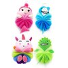 MURRI&MURRDI 4 Pcs Bath Loofah for Kids Bath Sponge, Lovely Animal Body Scrubber Kids Toddler Body Loofah Cute Cartoon Kids Bath Pouf Mesh Loofah Sponge for Children Shower 55g (4 Cartoon B)
